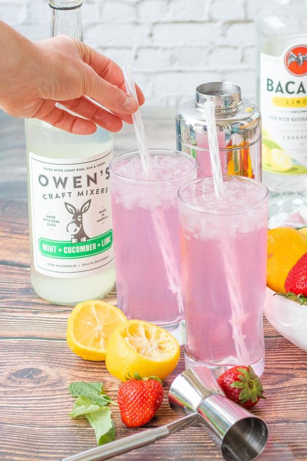 Alcohol Drinks Strawberry Lemonade Mojito