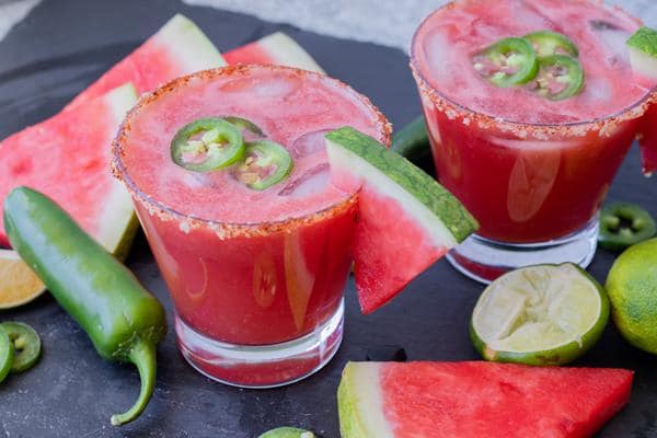 Alcoholic Drinks – BEST Watermelon Jalapeno Recipe – Easy and Simple Margarita On The Rocks – How To Make Homemade Margarita