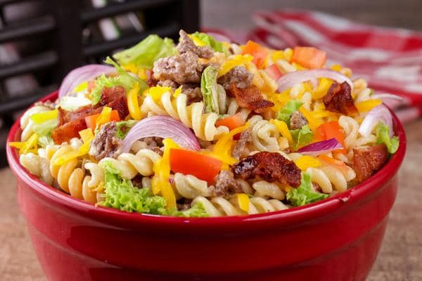 Easy Pasta Salad – Best Homemade Cheeseburger Pasta Salad Recipe – {Easy} Lunch – Dinner – Snacks – Side Dishes – Quick – Simple