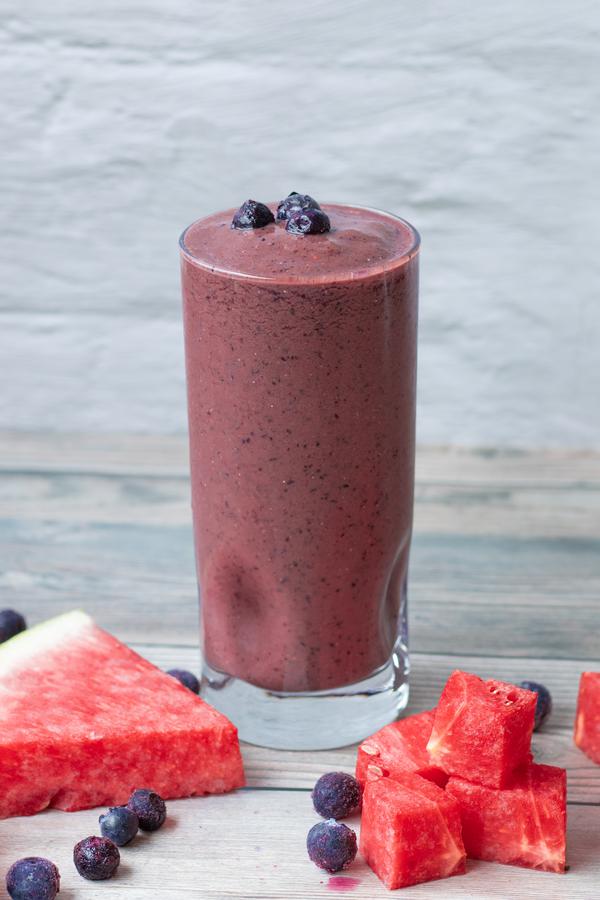 Smoothie – Best Homemade Blueberry Watermelon Smoothie Recipe – {Easy} Breakfast – Snacks – Desserts – Quick – Simple - Healthy