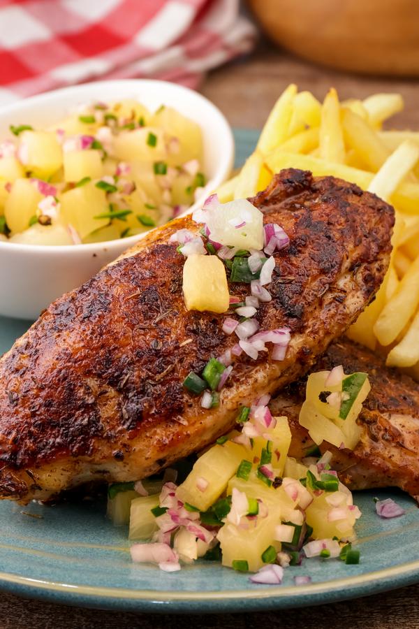 Easy Grilled Cajun Chicken With Fruit Salsa