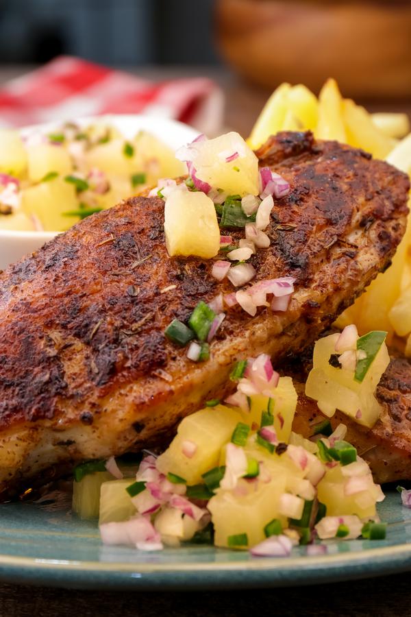 Grilled Chicken - Easy Grilled Cajun Chicken Recipe With Fruit Salsa - BEST Chicken Idea - DIY Grilling
