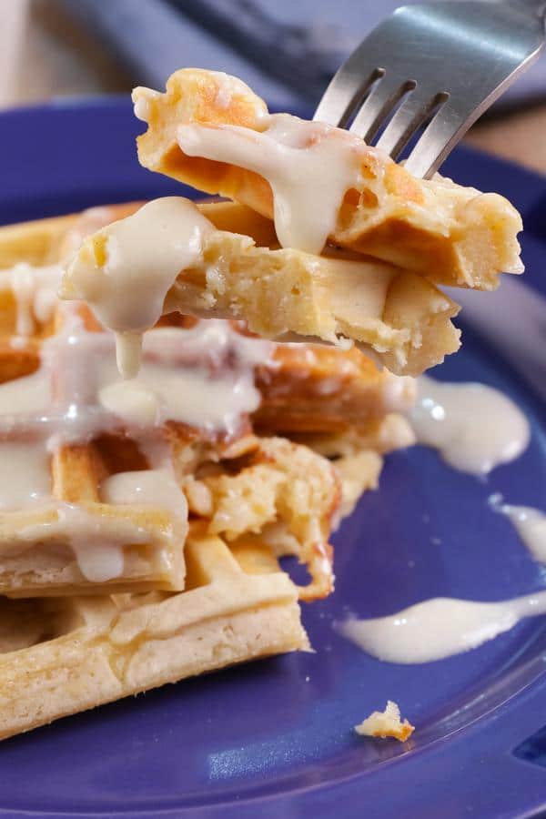 Easy Gluten Free Waffles – Best Homemade Gluten Free Cinnamon Roll Waffle Recipe – {Easy} Breakfast – Dinner – Snacks – Desserts – Quick – Simple