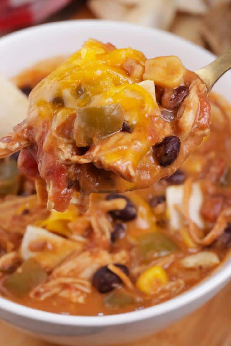Easy Soup – Best Homemade Cheesy Southwestern Chicken Tortilla Soup Recipe