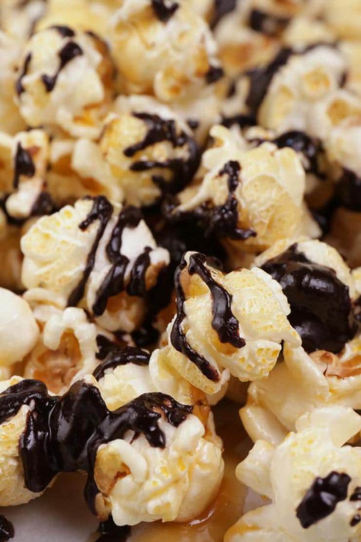 Caramel Popcorn – EASY – Quick – Simple Chocolate Caramel Popcorn Recipe – BEST Homemade Microwave Popcorn – How To Make – Quick – Desserts – Snacks – Party Food
