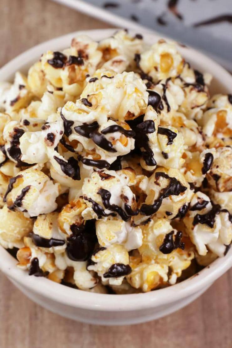 Caramel Popcorn – EASY – Quick – Simple Chocolate Caramel Popcorn Recipe – BEST Homemade Microwave Popcorn – How To Make – Quick – Desserts – Snacks – Party Food