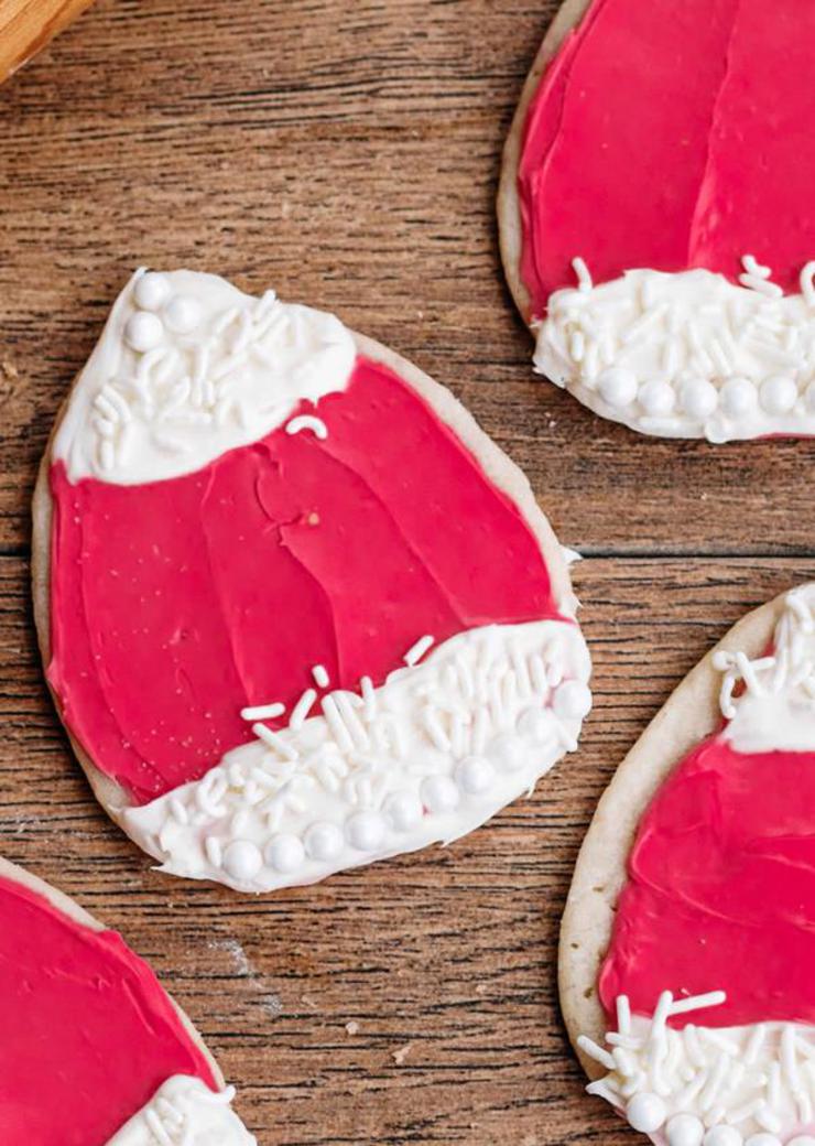 Christmas Cookies – BEST Santa Hat Cookie Recipe – {Easy} Sugar Cookie Santa Hat – Party Food – Desserts – Snacks