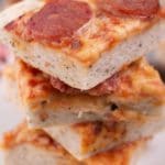 Easy Focaccia Bread Pizza – Best Homemade Pepperoni Pizza Recipe – Appetizers - Dinner – Lunch – Quick – Simple