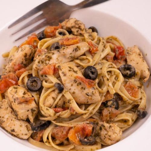Easy Mediterranean Diet Pesto Chicken Pasta - Best Pasta Recipe