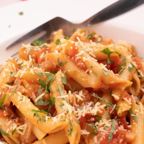 Easy Penne Pomodoro Pasta – Best Homemade Penne Pomodoro Recipe – Dinner – Lunch – Quick – Simple