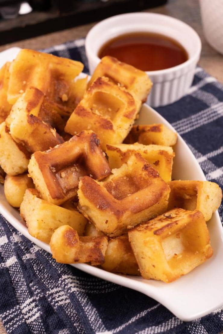 Easy Waffles – Best Homemade Mini French Toast Waffle Sticks Bites Recipe – Breakfast – Desserts – Snacks – Quick – Simple