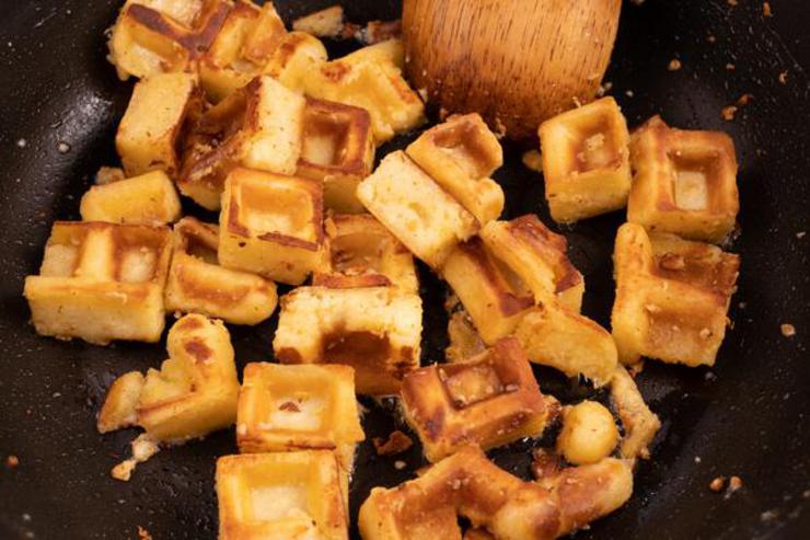 Easy Mini French Toast Waffle Stick Bites