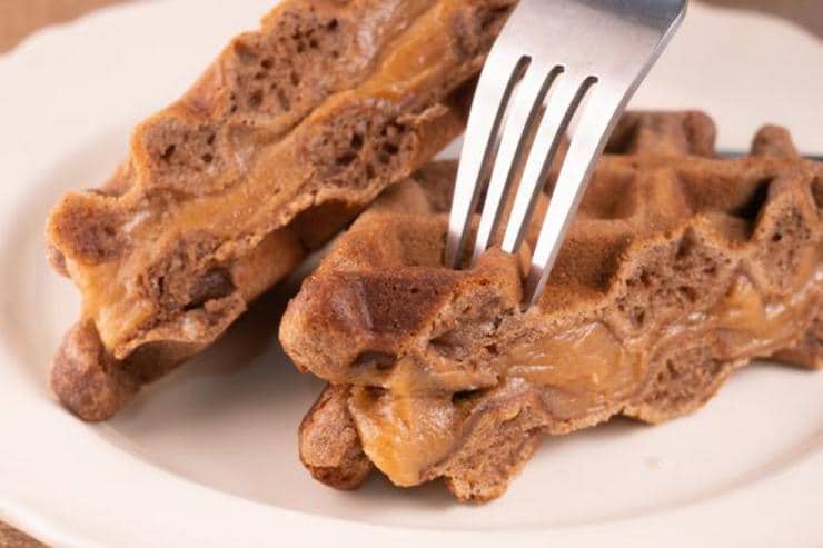 Easy Peanut Butter Cup Waffles