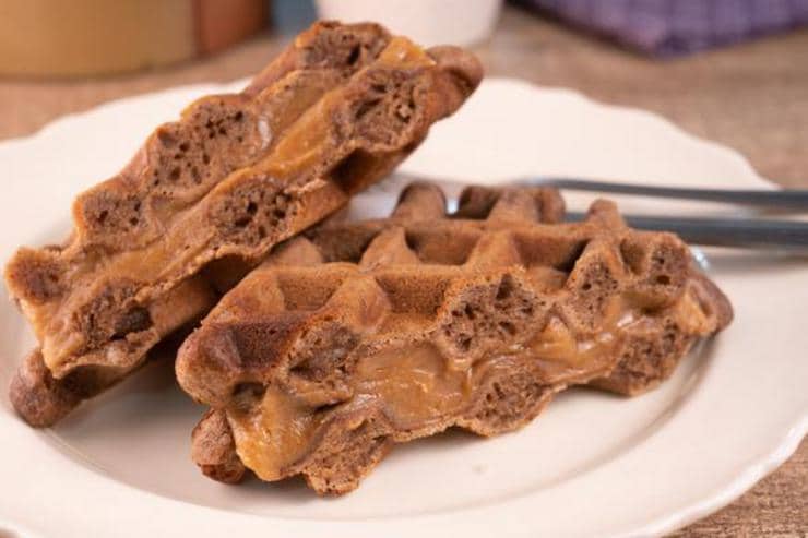 Easy Peanut Butter Cup Waffles