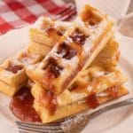Easy Waffles – Best Homemade Strawberry Cream Cheese Stuffed Waffle Sticks Recipe – {Easy} Breakfast – Dinner – Snacks – Desserts – Quick – Simple