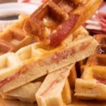 Easy Waffles – Best Homemade Stuffed Bacon Waffle Sticks Recipe – {Easy} Breakfast – Dinner – Snacks – Quick – Simples