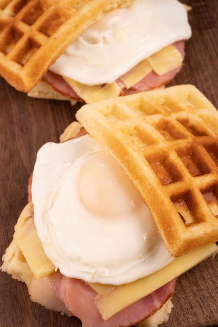 Easy Breakfast Sandwich – Best Homemade Stuffed Waffle Breakfast Sandwich Recipe – {Easy} – Breakfast – Lunch – Dinner – Quick – Simple
