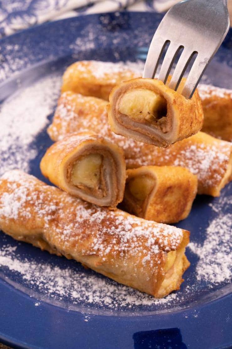 Easy Peanut Butter Banana French Toast Roll Ups