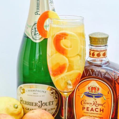 Sparkling Crown Peach Cocktail Alcohol Drinks Recipe
