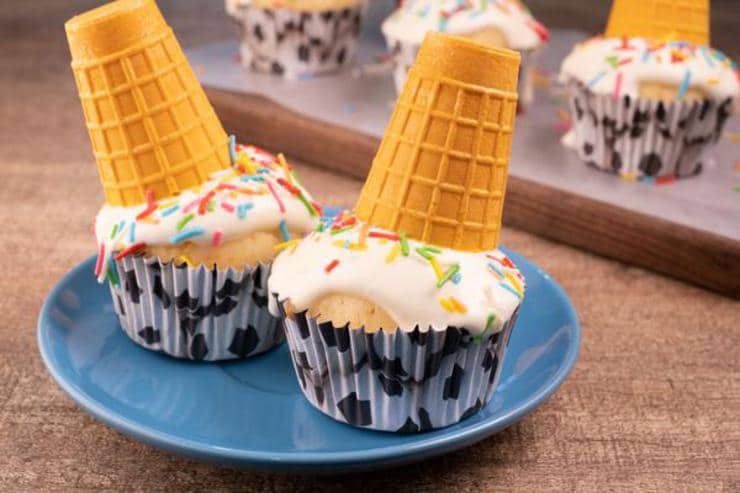 Easy Melting Ice Cream Cone Cupcakes