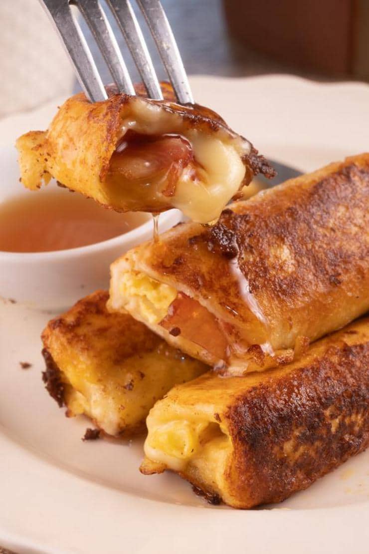 Best French Toast – Homemade Bacon Egg and Cheese French Toast Roll Ups Recipe – {Easy} Breakfast – Snacks – Party Food – Quick – Simple
