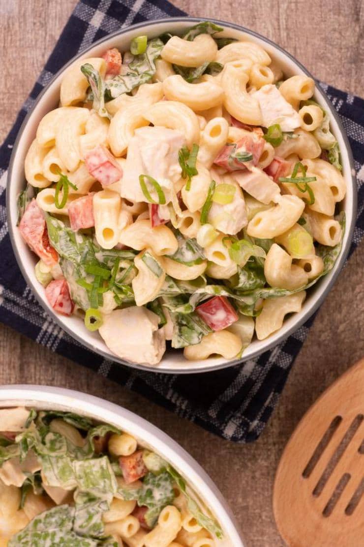 Easy Pasta Salad – Best Homemade Buffalo Chicken Pasta Salad Recipe – {Easy} Lunch – Dinner – Snacks – Side Dishes