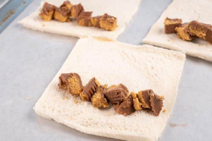 Easy Reeses Peanut Butter Cups French Toast Roll Ups