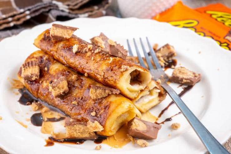 Easy Reeses Peanut Butter Cups French Toast Roll Ups