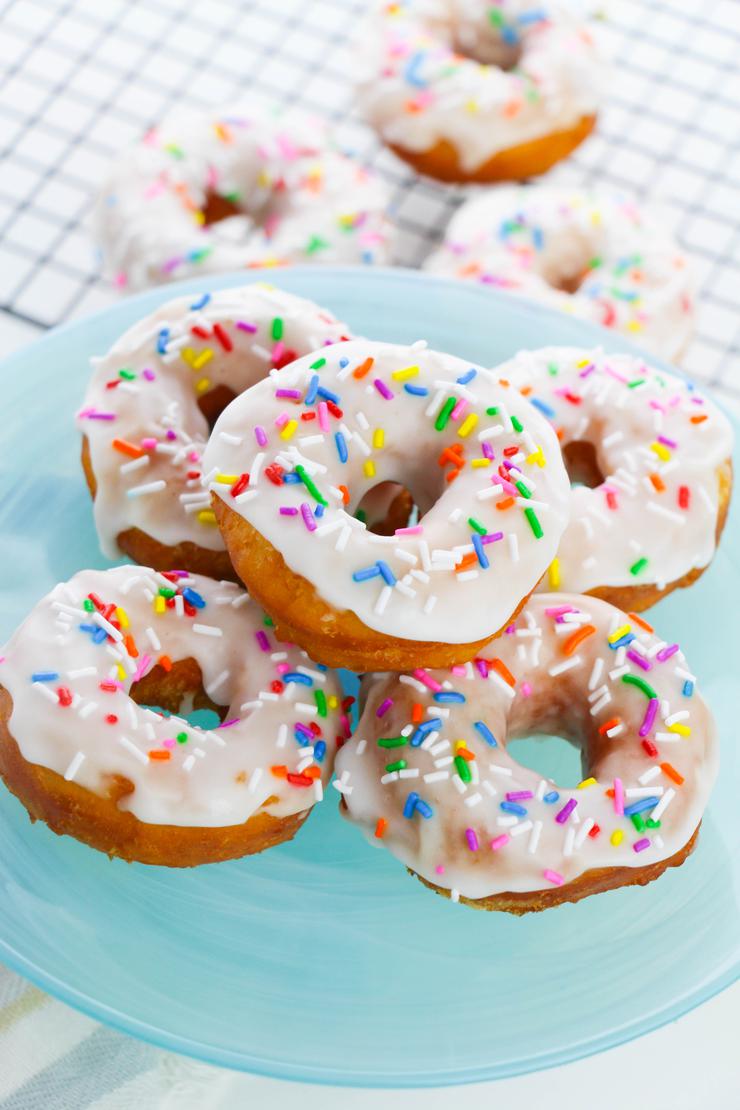Glazed Vanilla Biscuit Donuts - Easy Donuts - Breakfast - Desserts - Party Food