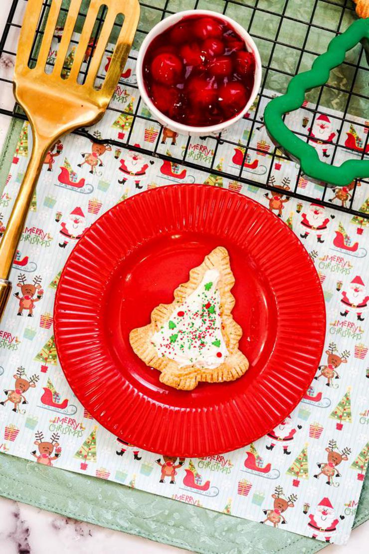 Air Fryer Christmas Tree Pop Tarts Breakfast Pastry – BEST Christmas Recipe – {Easy} Holiday Idea – Party Food – Desserts – Breakfast