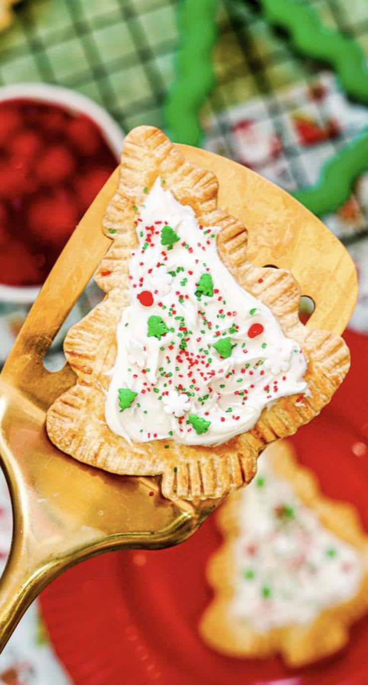 Air Fryer Christmas Tree Pop Tarts Breakfast Pastry
