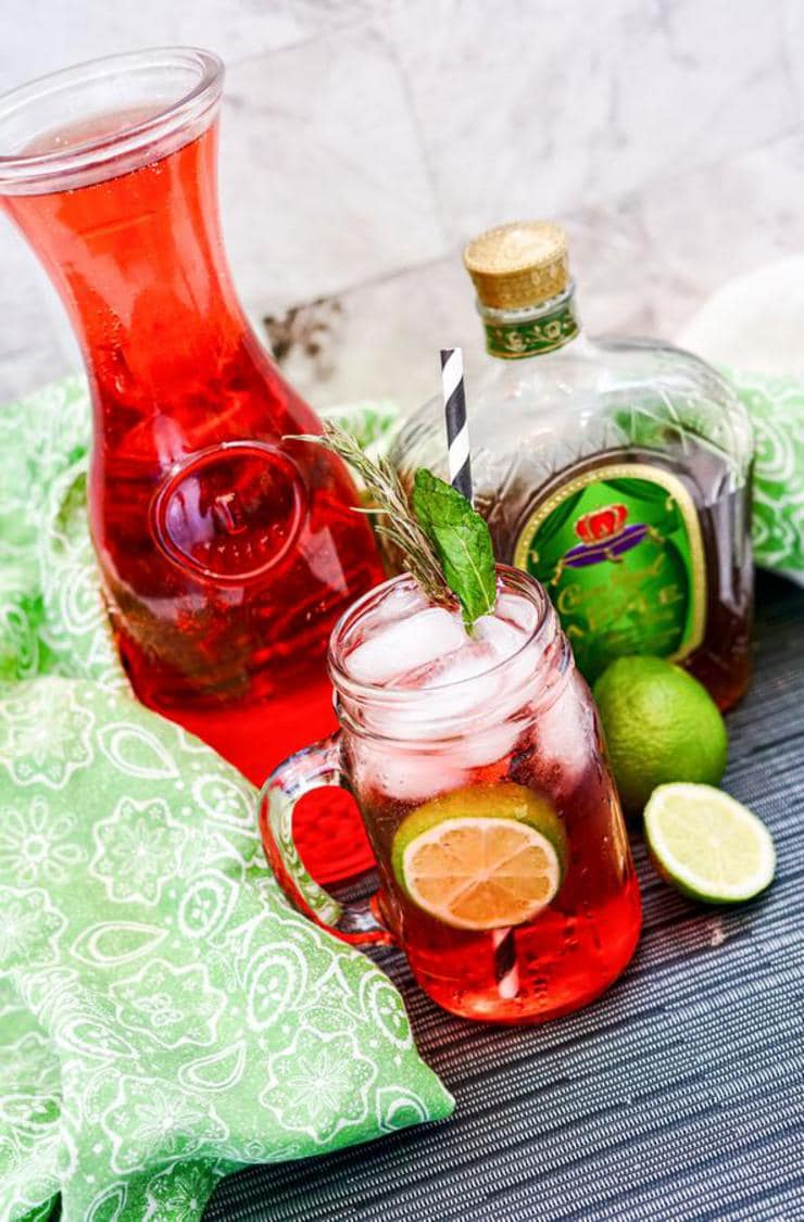 Alcohol Drinks Boozy Cranberry Ginger Ale Punch