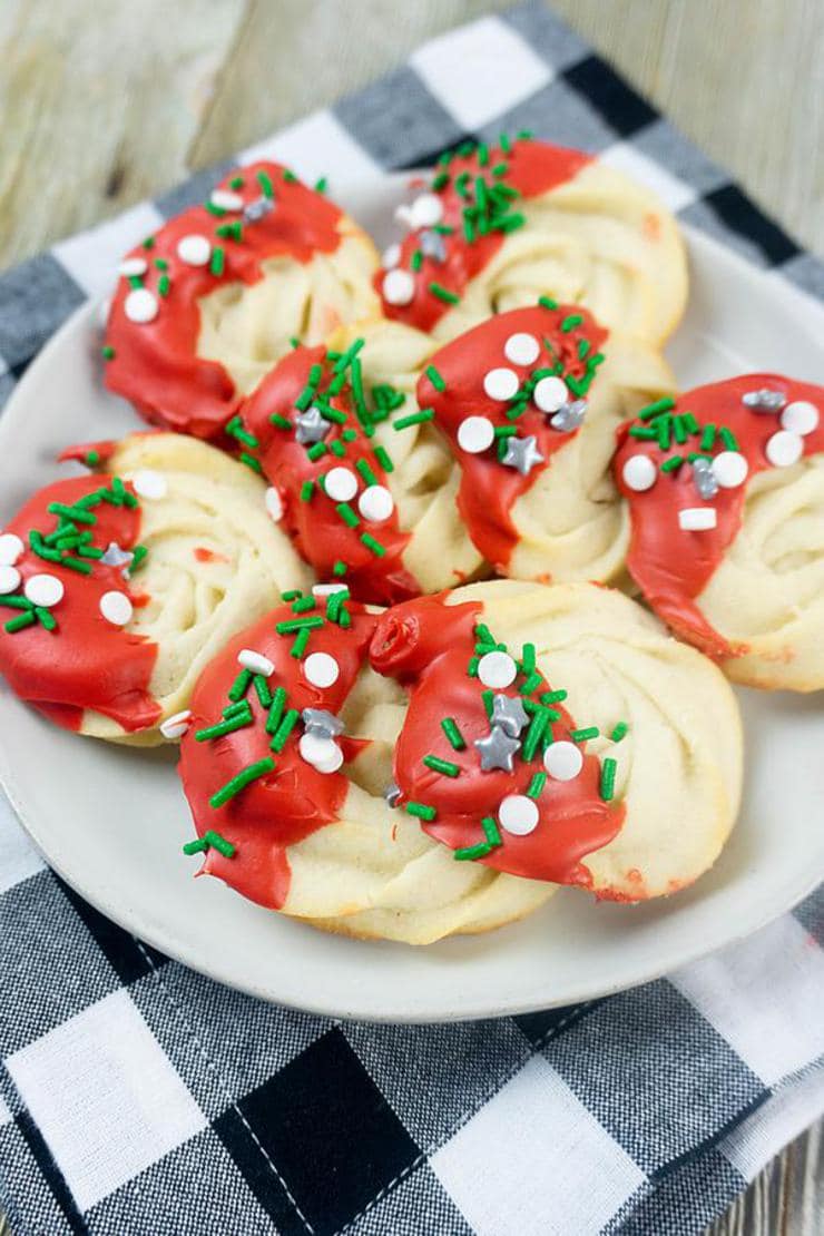Christmas Dipped Butter Cookies