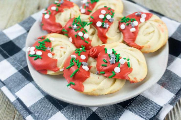 Christmas Dipped Butter Cookies