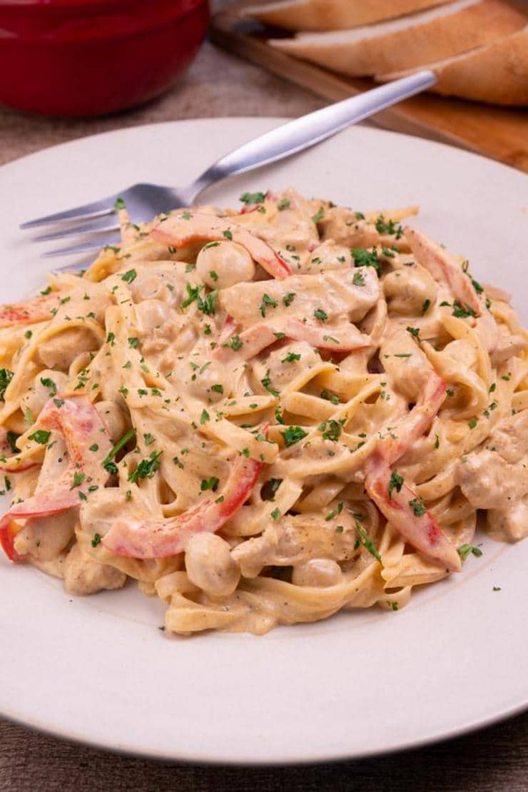 Easy Creamy Chicken Fajita Pasta – Best Homemade Chicken Pasta Recipe – Dinner – Lunch – Quick – Simple
