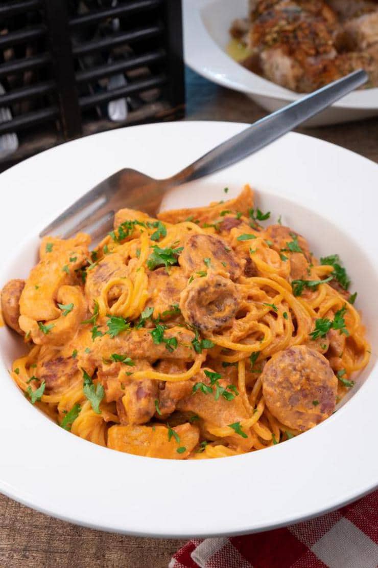 Easy Creamy Tomato Chicken And Chorizo Pasta – Best Homemade Pasta Recipe – Dinner – Lunch – Quick – Simple