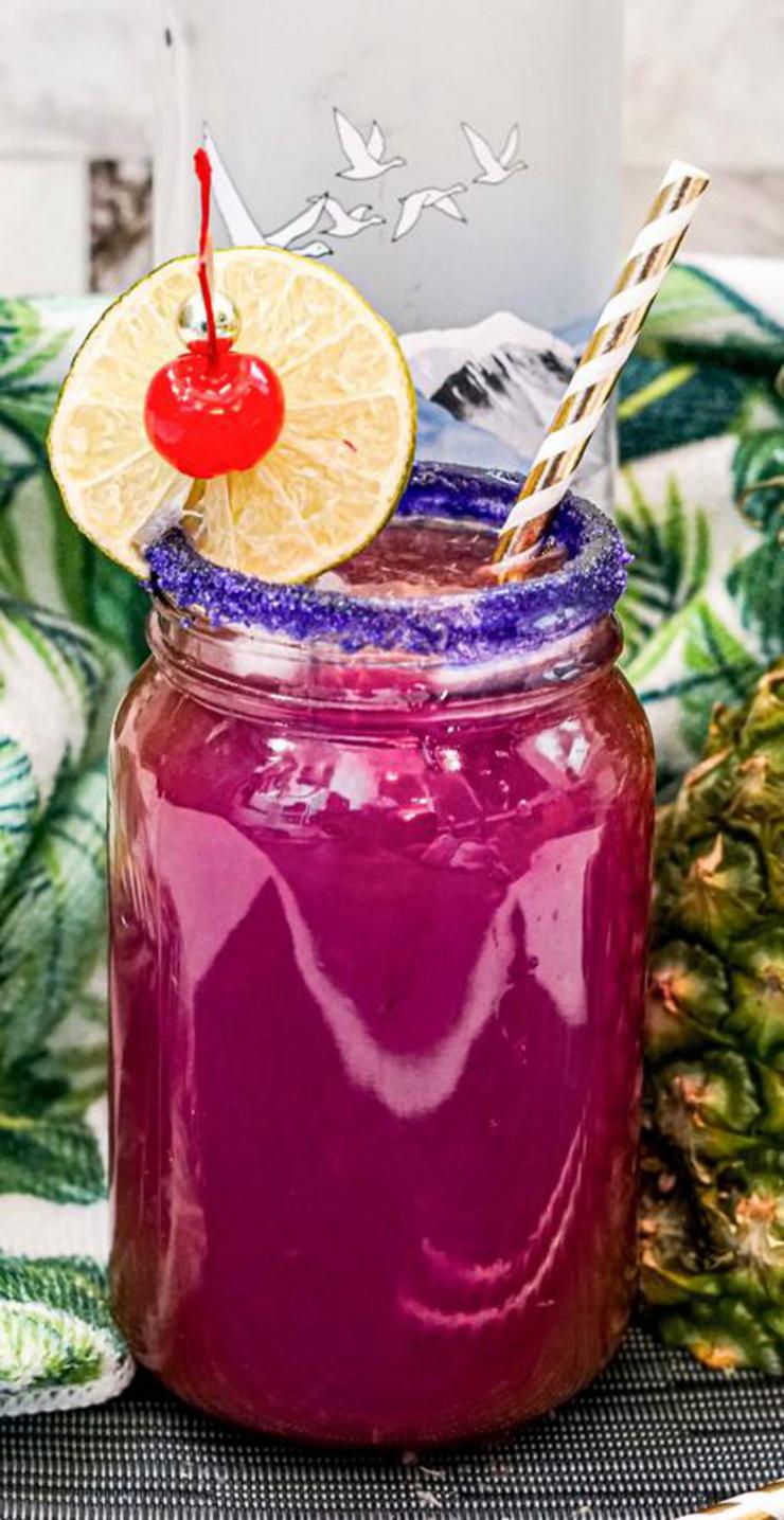 Alcoholic Drinks Best Purple Rain Mason Jar Cocktail Recipe Easy