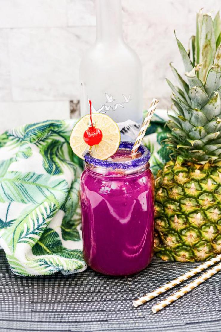 Alcohol Drinks Purple Rain Mason Jar Cocktail