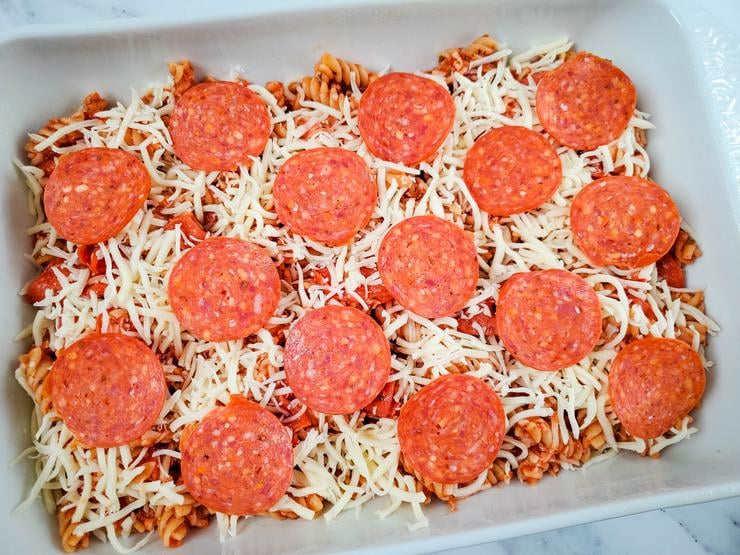 Pepperoni Pizza Casserole Budget Meal