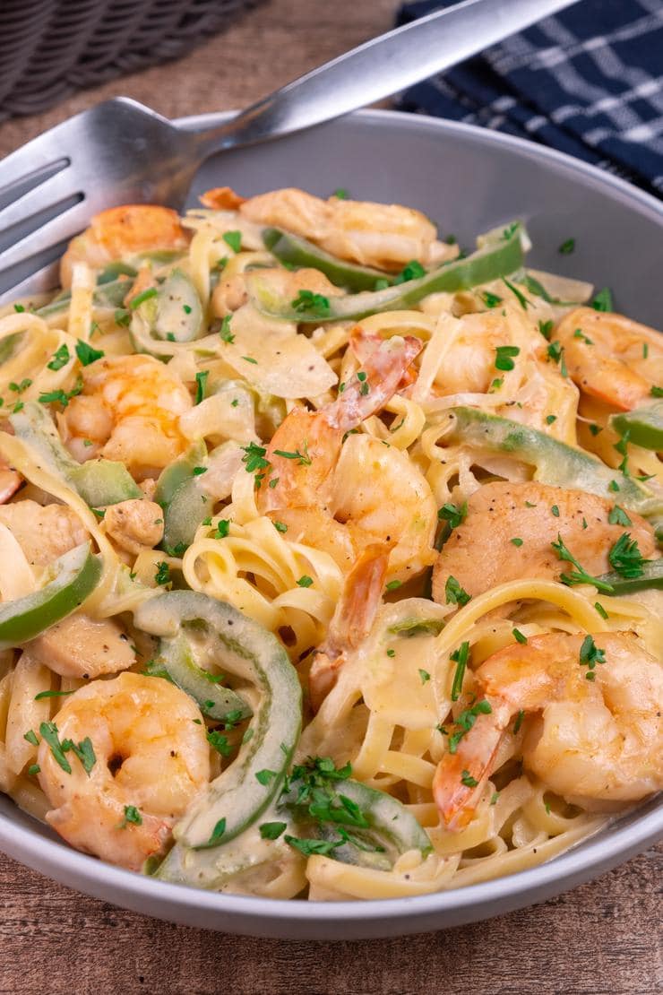 Easy Cajun Chicken Shrimp Alfredo Pasta – Best Homemade Recipe – Dinner – Lunch – Quick – Simple