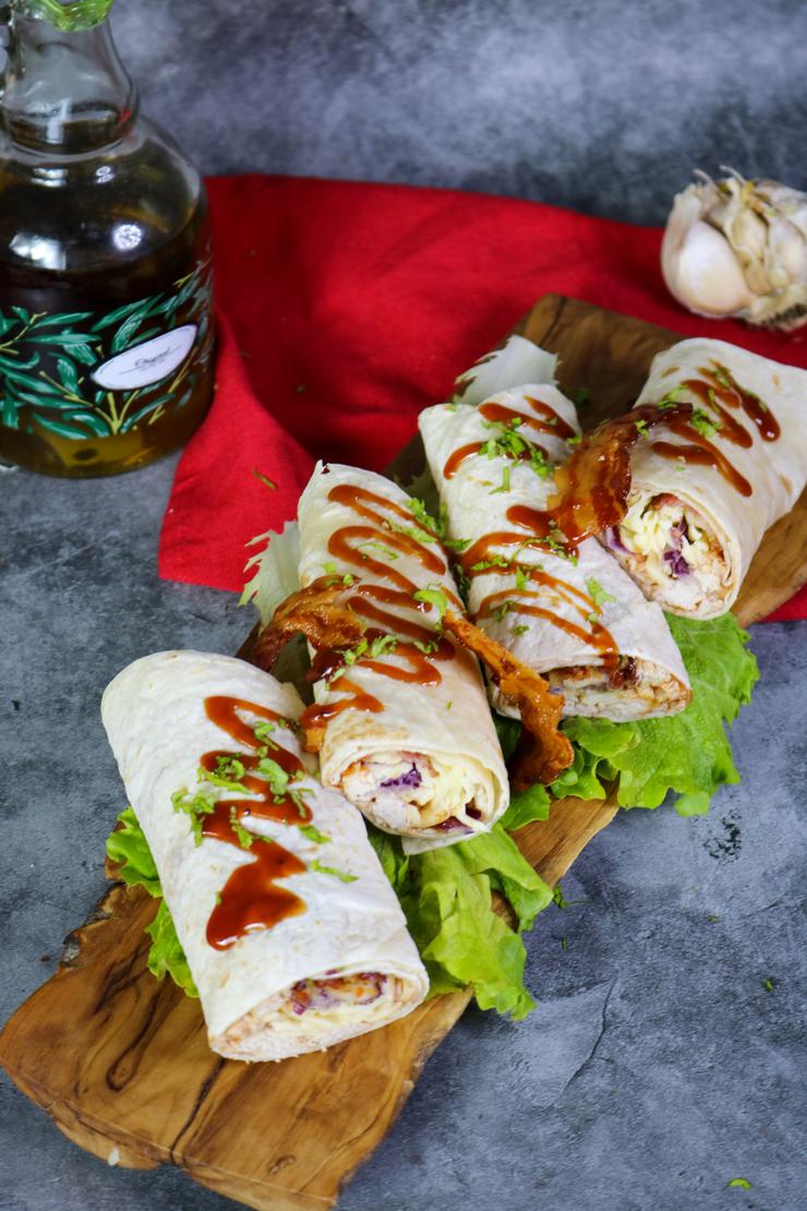 Crispy Bbq Chicken And Bacon Wraps