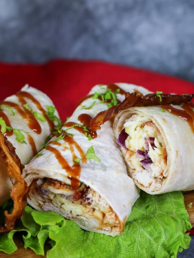 CRISPY BBQ CHICKEN AND BACON WRAPS RECIPE STORY