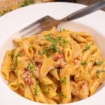 Easy Sun Dried Tomato Pasta With Chicken And Mozzarella – Best Homemade Recipe – Dinner – Lunch – Quick – Simple