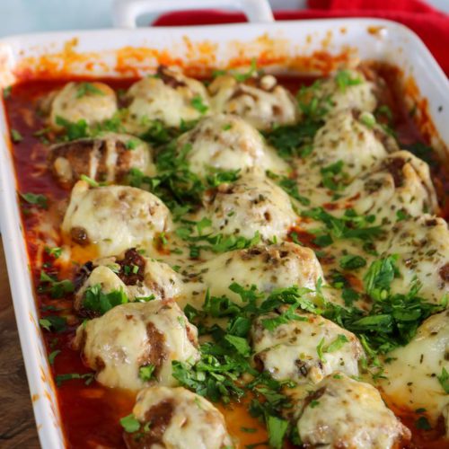 Cheesy Meatball Casserole - Easy Meal Recipe - Dinner - Lunch - Party Food