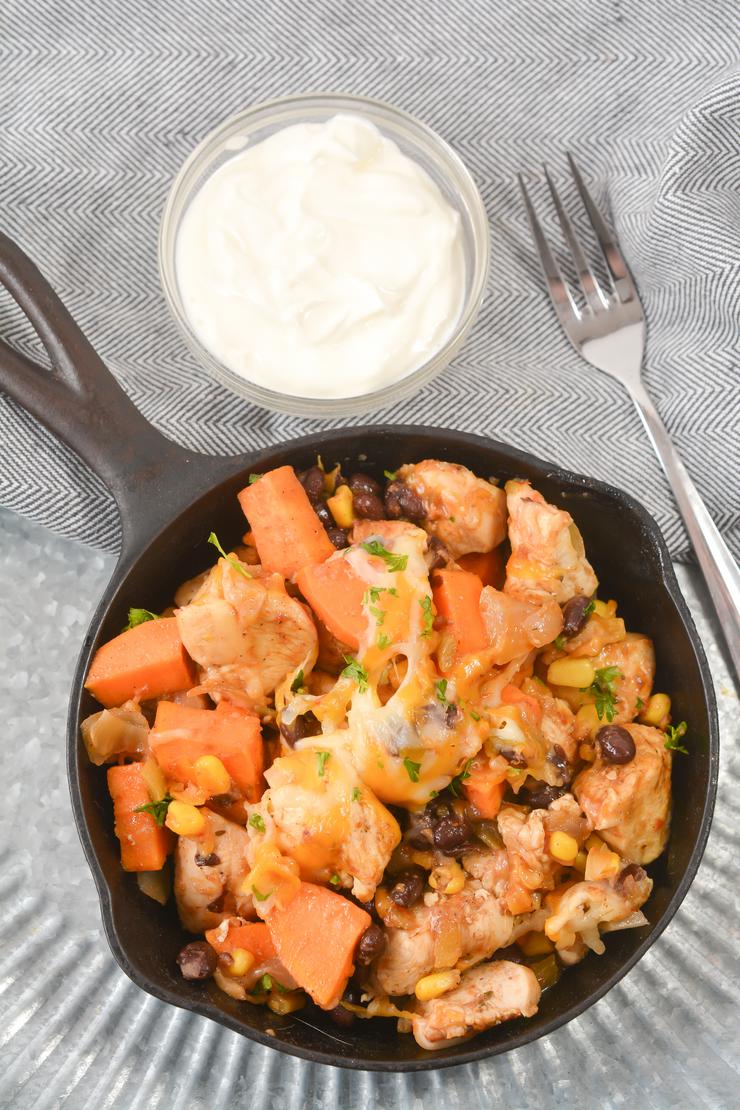 Mexican Sweet Potato Skillet - Easy Chicken Meal Recipe - Dinner - Lunch - Party Food