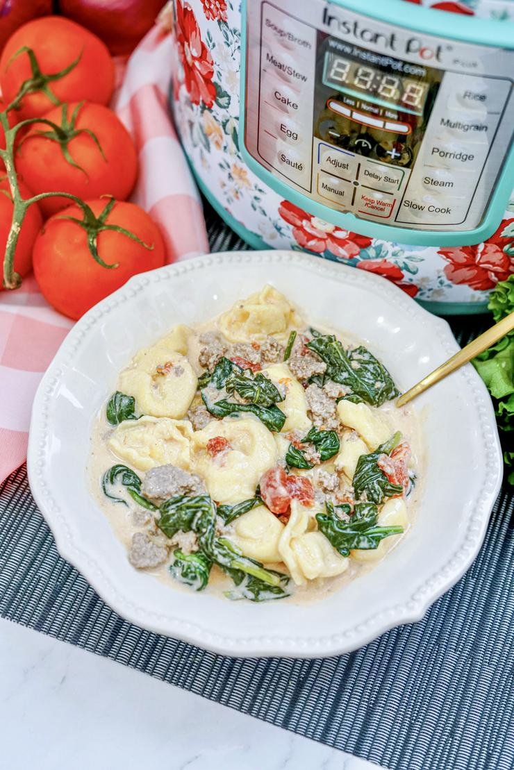 Instant Pot Tortellini Sausage Soup - Easy Budget Meal Recipe - Dinner - Lunch - Party Food