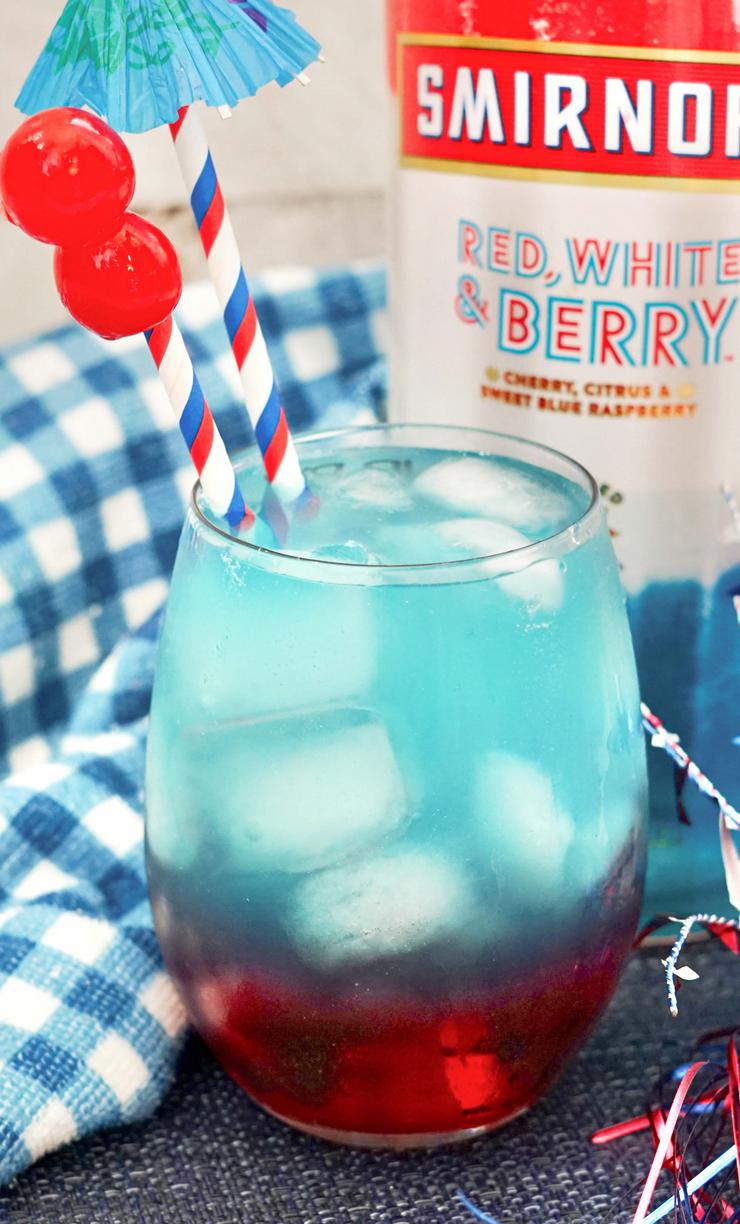 Alcohol Drink Layered Patriotic Cocktail