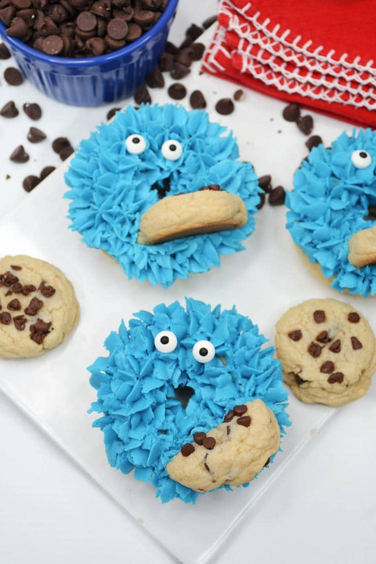 Cookie Monster Donuts - Easy Kids Party Food