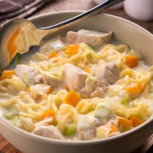 Creamy Chicken Ramen Soup - Easy Meal Recipe - Dinner - Lunch - Party Food